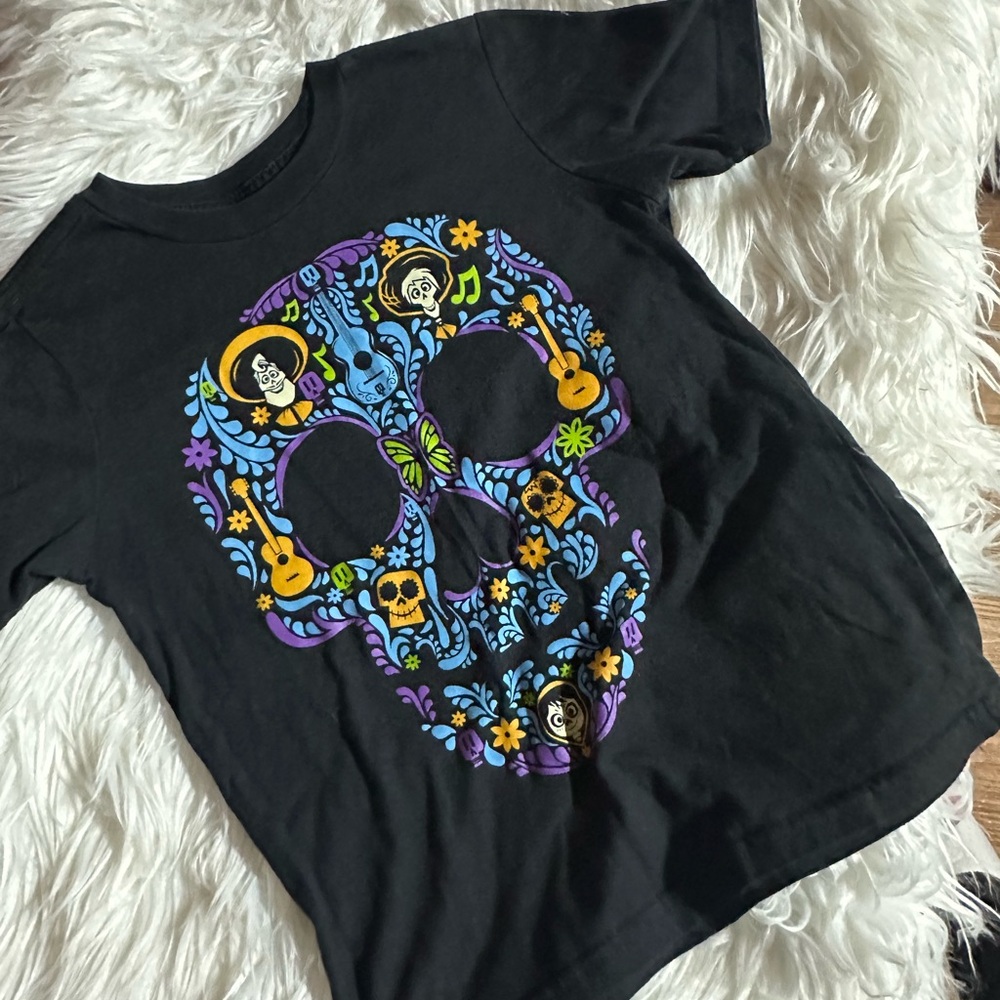 Kids Black Graphic Skull T-Shirt